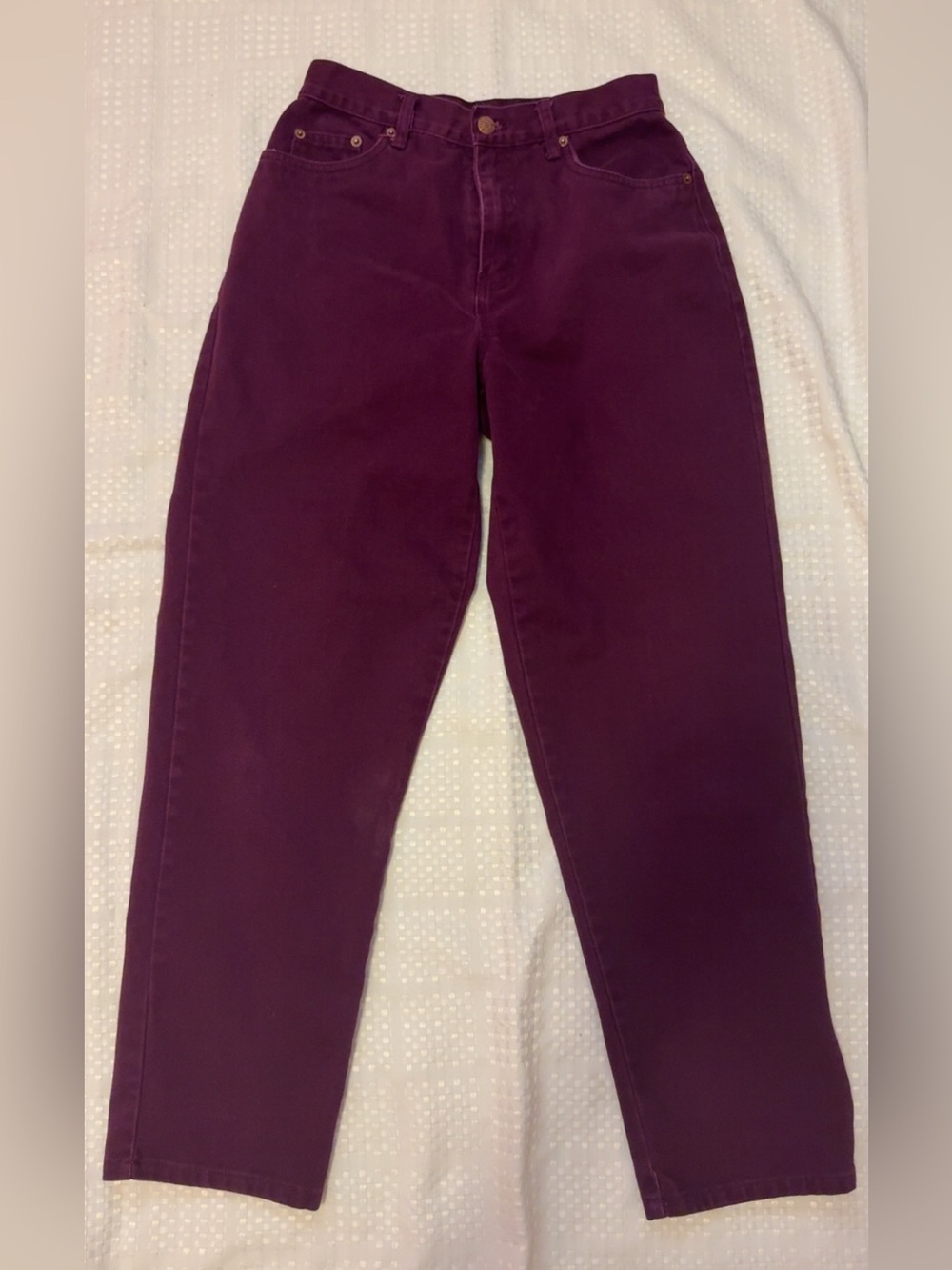 Vintage Bill Blass High-Rise Straight Jeans - Deep Plum
